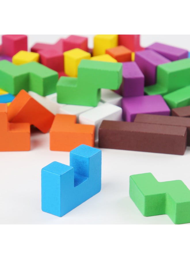 Children's Double Tetris Building Block Puzzle Early Education Educational Logic Men's And Women's 3d Puzzle Toys Wholesale-Color:Double Tetris - Image 5