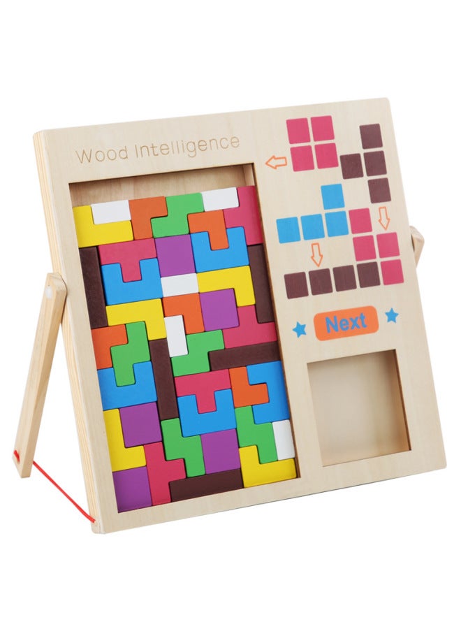 Children's Double Tetris Building Block Puzzle Early Education Educational Logic Men's And Women's 3d Puzzle Toys Wholesale-Color:Double Tetris - Image 1