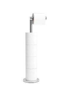 HOOKOR Bathroom Free Standing Toilet Paper Holder Stand 5 Paper Rolls,Finished Stainless Steel Rustproof Tissue Roll Holder Floor Stand Storage for Bathroom (Brushed Nickel)  - Image 1