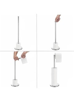 HOOKOR Bathroom Free Standing Toilet Paper Holder Stand 5 Paper Rolls,Finished Stainless Steel Rustproof Tissue Roll Holder Floor Stand Storage for Bathroom (Brushed Nickel)  - Image 2