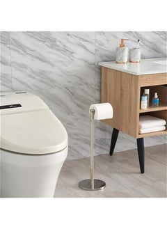HOOKOR Bathroom Free Standing Toilet Paper Holder Stand 5 Paper Rolls,Finished Stainless Steel Rustproof Tissue Roll Holder Floor Stand Storage for Bathroom (Brushed Nickel)  - Image 4