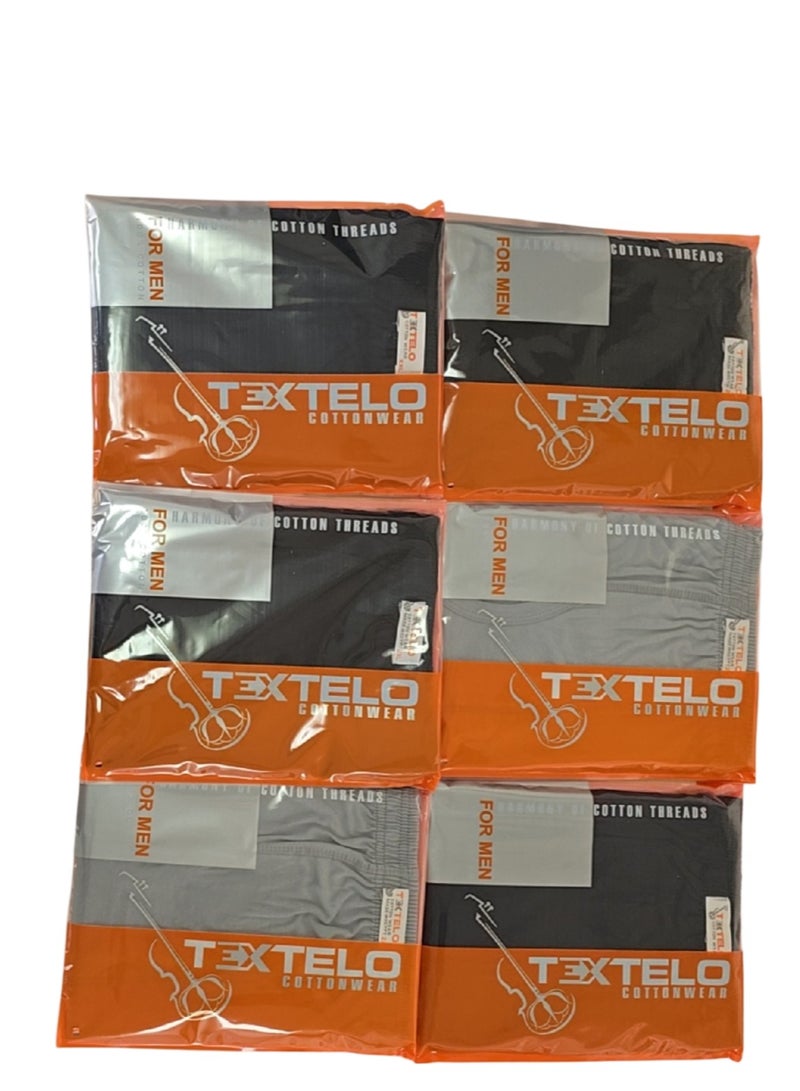 Textelo Pack of 6 man's boxer shorts Long Leg Closed Briefs 3 color (Black, Gray, Dark Blue) - Image 2