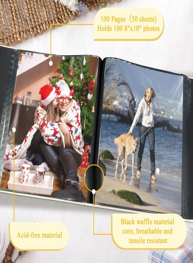 kuword Photo Album 8x10 Holds 100 Photos,100 Pockets Picture Album Excellent Fabric Cover Picture Book for Photos 8x10 Photo Album Book for Travel Wedding Family Memories Beige - Image 4