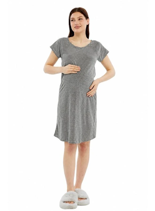 LuvmaBelly MYRA9585 Side Zippered Maternity Nightgown.