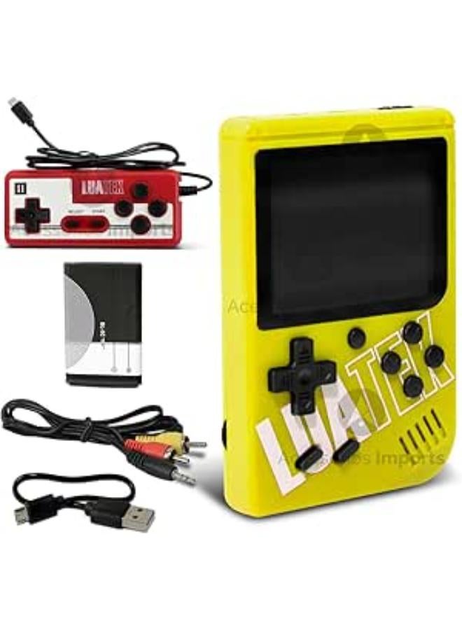 Mini Game Portable Game 2 Player Box Plus 400 Games In Memory + Av Cable Control - Can Turn on TV (Yellow)