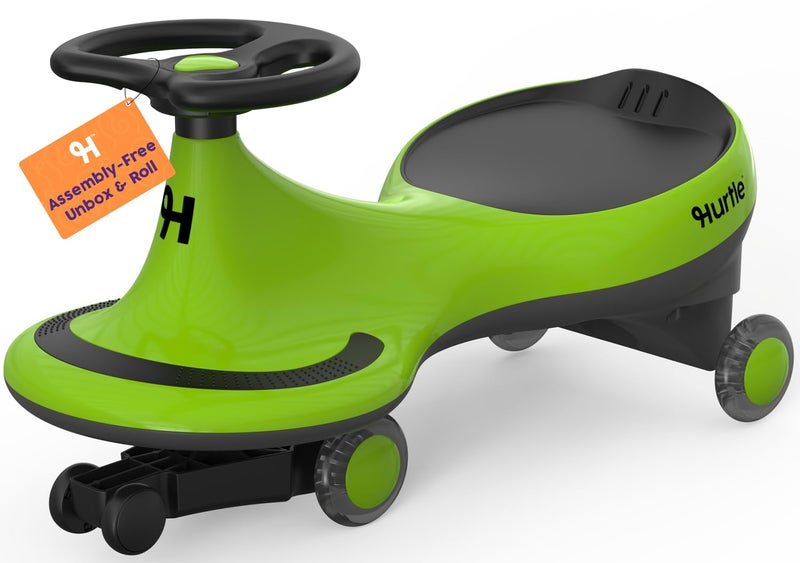 Hurtle Swing Ride On Car, Wiggle Car Toy for Kids, No Pedals, Batteries or Gears, Safe Toddler Ride On Toy with Twist & Go Motion, for Indoor & Outdoor Use, Suitable for Kids Above 2 Years, Green - Image 1