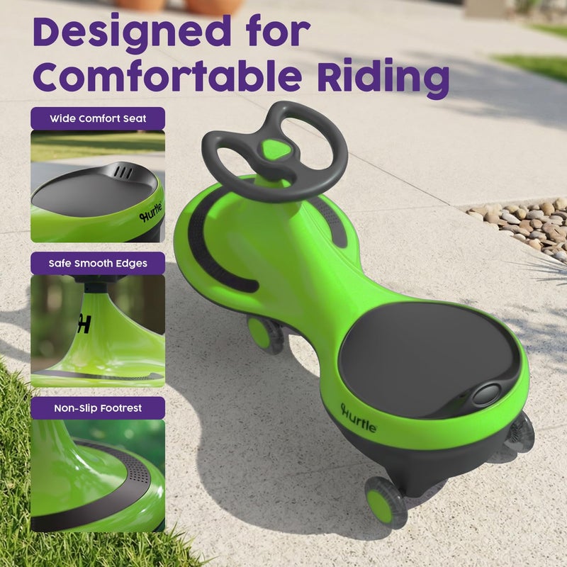 Hurtle Swing Ride On Car, Wiggle Car Toy for Kids, No Pedals, Batteries or Gears, Safe Toddler Ride On Toy with Twist & Go Motion, for Indoor & Outdoor Use, Suitable for Kids Above 2 Years, Green - Image 5
