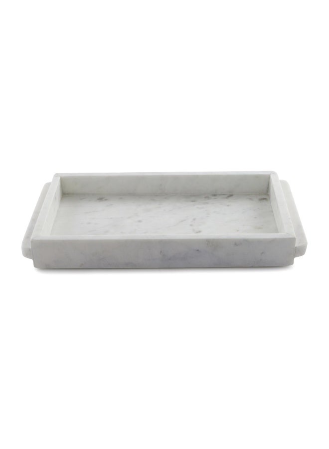 Pan Home Elegance Marble Towel Tray 30.48x15.24x3.18cm - White - Image 1