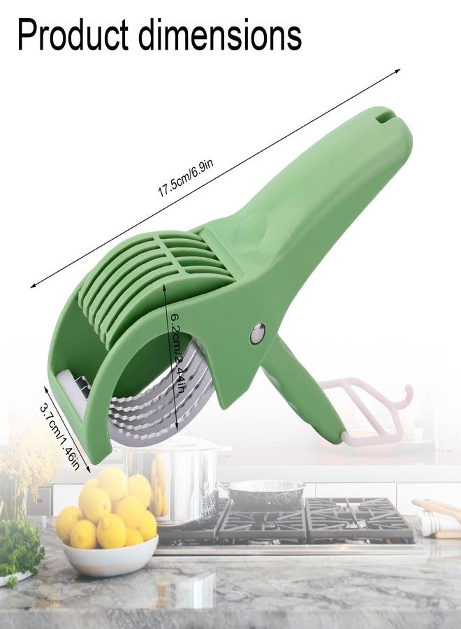 Penitue Multifunctional Banana Slicer, Stainless Steel Vegetable Cutter with ABS Handle for Even Slicing of Bananas Fruits Vegetables Sausages and More Ideal for Fruit Salads & Food Prep (Green) - Image 2