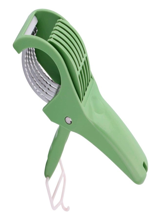 Penitue Multifunctional Banana Slicer, Stainless Steel Vegetable Cutter with ABS Handle for Even Slicing of Bananas Fruits Vegetables Sausages and More Ideal for Fruit Salads & Food Prep (Green) - Image 1