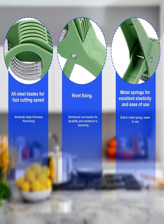 Penitue Multifunctional Banana Slicer, Stainless Steel Vegetable Cutter with ABS Handle for Even Slicing of Bananas Fruits Vegetables Sausages and More Ideal for Fruit Salads & Food Prep (Green) - Image 4