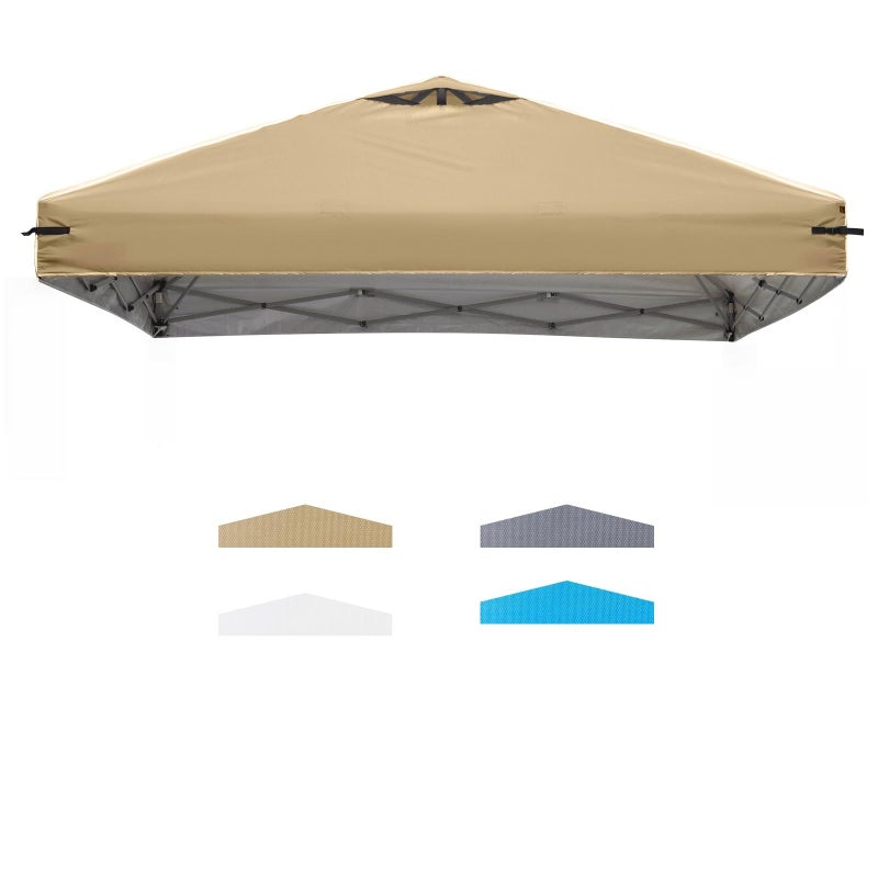 FLOUREE 8x8 Canopy Replacement Top Cover with Air Vents for ez up Pop up Canopy Gazebo Tent with Adjustable Straps,Waterproof & Anti-UV for Outdoor Shade (Top Only,Frame Not Included) (Beige) - Image 1
