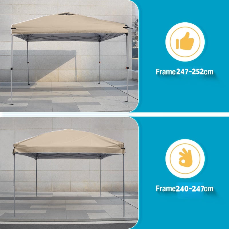 FLOUREE 8x8 Canopy Replacement Top Cover with Air Vents for ez up Pop up Canopy Gazebo Tent with Adjustable Straps,Waterproof & Anti-UV for Outdoor Shade (Top Only,Frame Not Included) (Beige) - Image 4