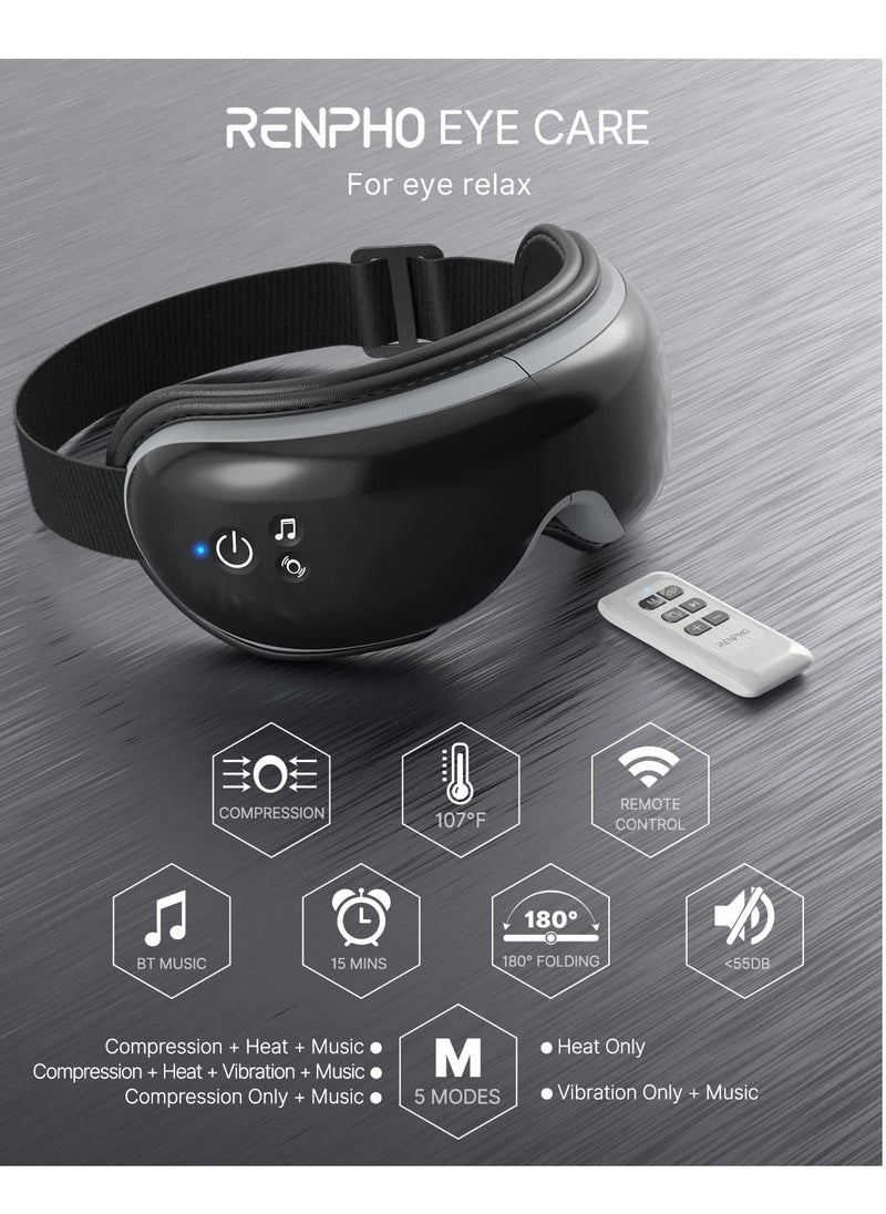 Eye Massager With Heat And Vibration, Remote Control, Compression Bluetooth Music Temple Eye Massage Mask Rechargeable-Black - pzsku/ZEC765D84F49E9B10AC05Z/45/_/1677586907/ecdb2d91-26c4-4525-b80e-02ebf41ae0d6