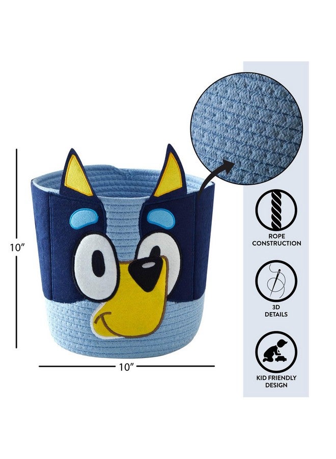 Idea Nuova Bluey Figural Rope Storage Basket,10" H x 10" W, Decorative and Functional Organizer for Kids Room or Nursery - Image 4