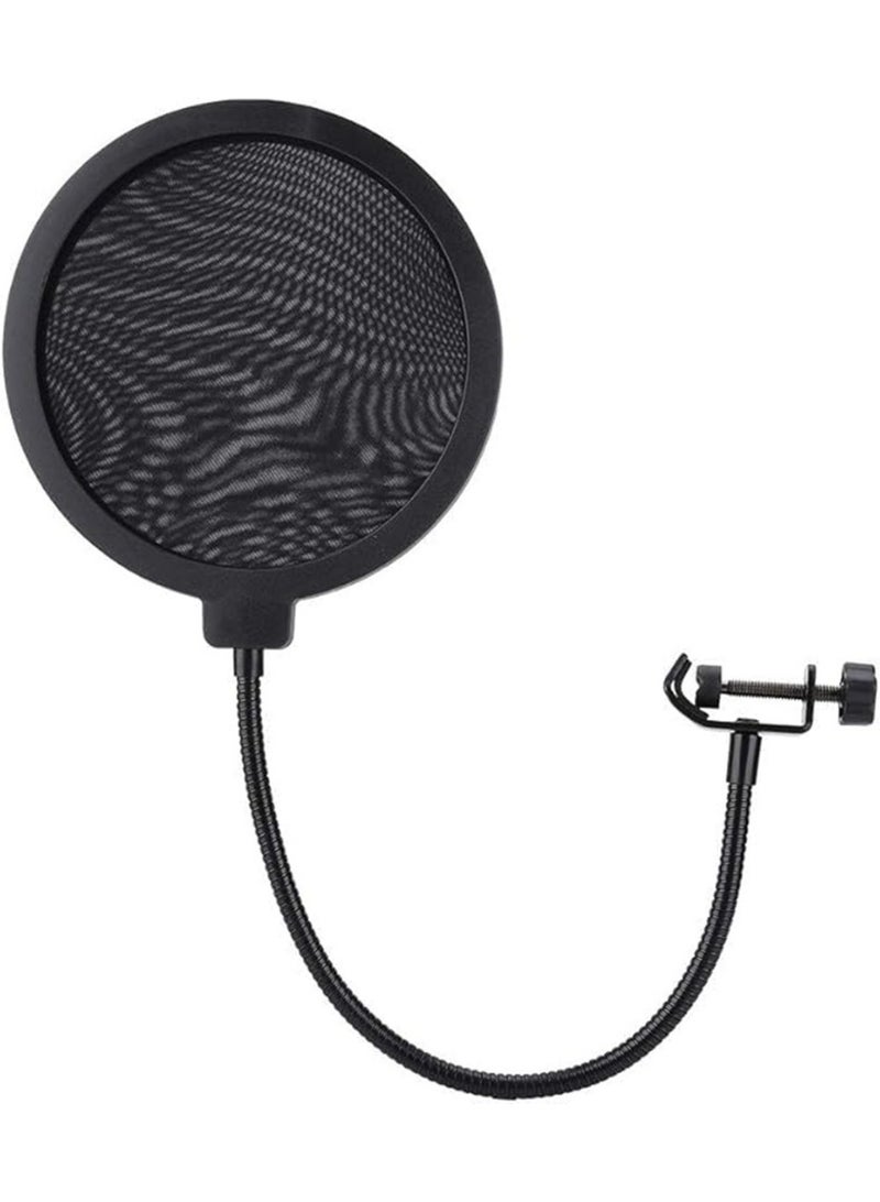 Professional Pop Filter Shield – 15.5cm Studio Microphone Pop Screen with Adjustable Steel Gooseneck, Anti-Ploosive Noise Reduction for Recording, Podcasting & Singing - Image 5