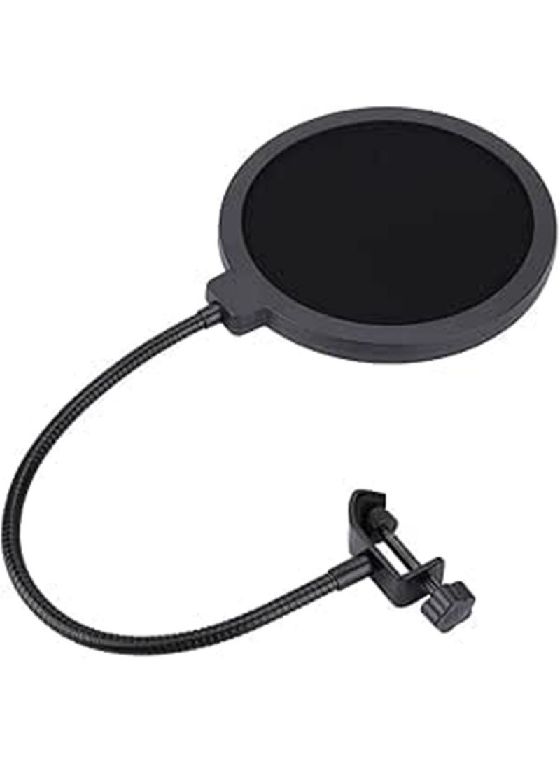 Professional Pop Filter Shield – 15.5cm Studio Microphone Pop Screen with Adjustable Steel Gooseneck, Anti-Ploosive Noise Reduction for Recording, Podcasting & Singing - Image 1