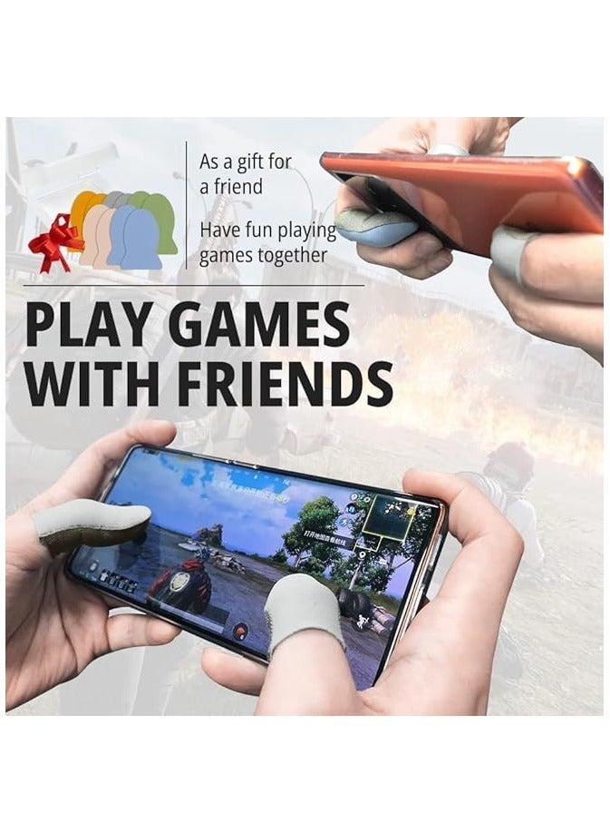راكسوم أكمام أصابع الألعاب، أكمام أصابع ألعاب الهاتف المحمول من أجل PUBG أطراف أصابع قابلة للتنفس ومضادة للعرق ومضادة للانزلاق وغطاء أصابع الإبهام، لجميع أجهزة شاشات اللمس، 10 قطع  - Image 2