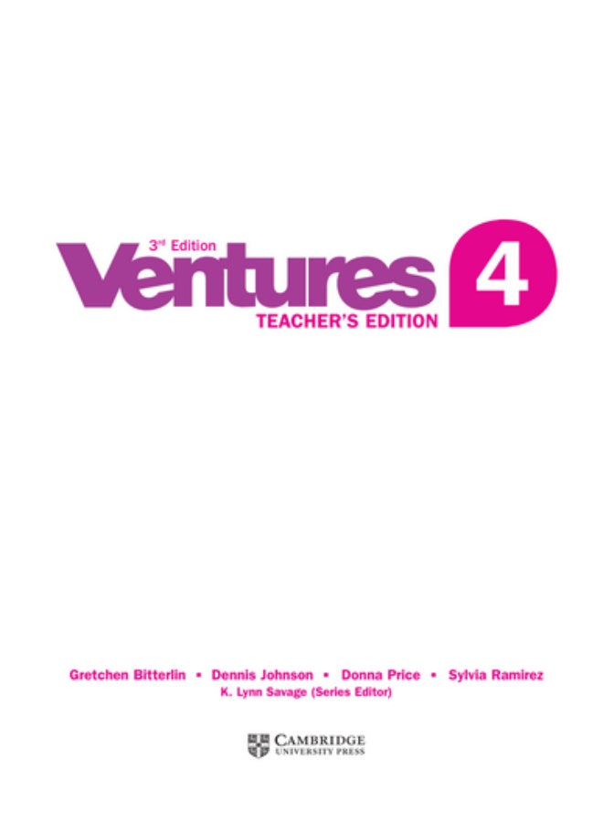 Cambridge Ventures - American English Course for Adults _ third edition _ level 4_Teachers_Edition - Image 1