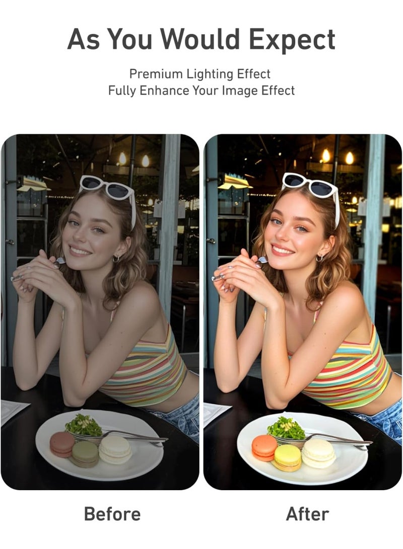 TELESIN Clip-on Selfie Ring Light, Rechargeable Portable 360° LED Selfie Fill Light with Mirror for Phone/iPhone Photography, Computer Laptop Video Conference, TikTok, Zoom Calls, Girl Makeup - Image 2