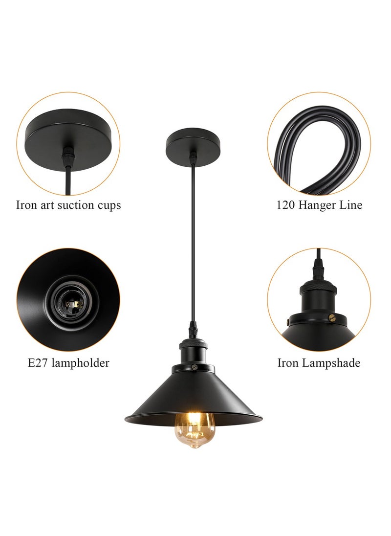 Goeco - Suspension Industrial and Vintage Metal Chandelier E27 Base (Bulb Not Included) - Image 1