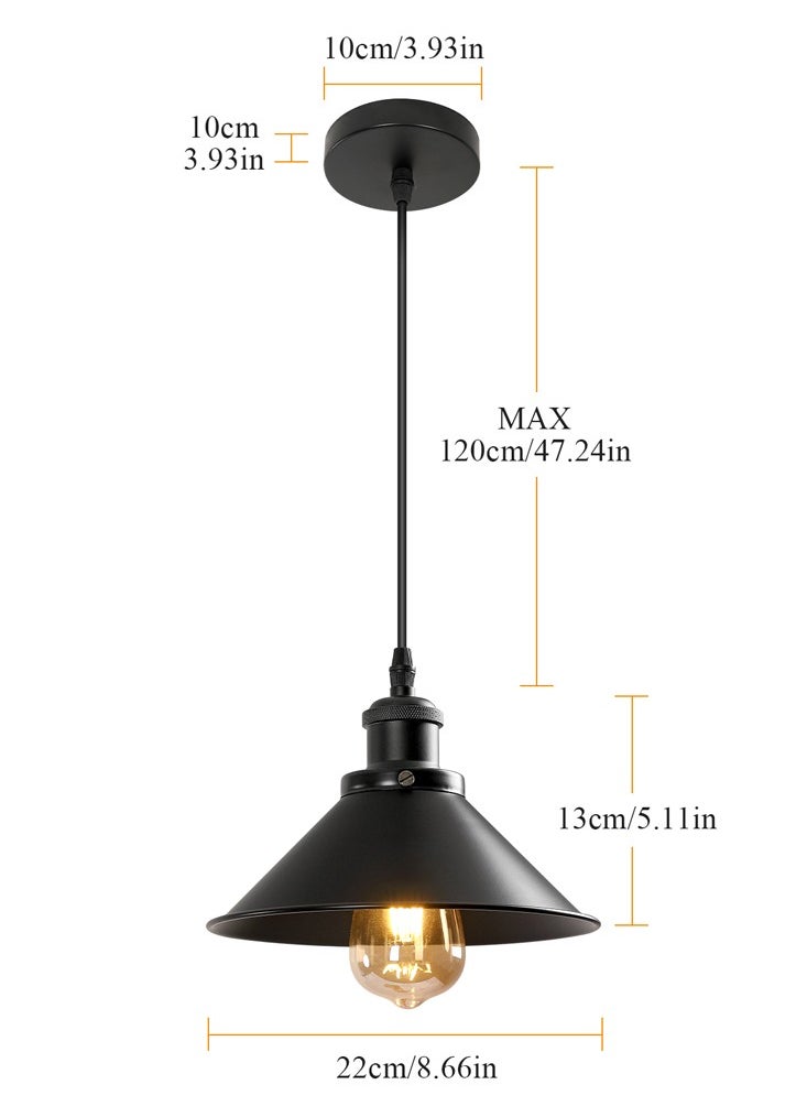 Goeco - Suspension Industrial and Vintage Metal Chandelier E27 Base (Bulb Not Included) - Image 1