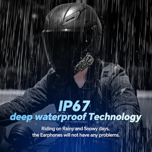 JZAQ Motorcycle Helmet Bluetooth Headset,High Sound Quality,Waterproof Sports Headset,Speakers Hands Free,Music Call Control,Automatic answering,120 Hours Playing time 1000mAh - Image 4