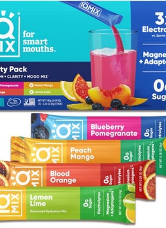 IQMIX Sugar Free Electrolytes Powder Packets - Hydration Supplement Drink Mix with Keto Electrolytes, Lions Mane, Magnesium L-Threonate, and Potassium Citrate - Variety Pack (20 Count)