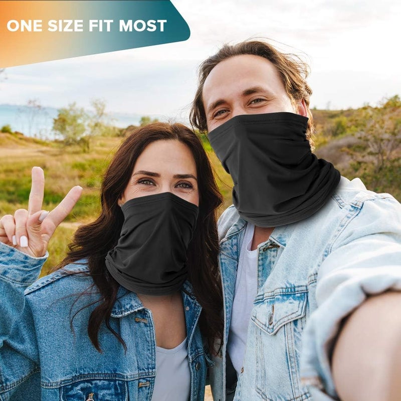 VULKIT 2 Pack Neck Gaiter Face Mask Scarf Reusable Bandanas Tube UV Protection Balaclava Outdoor Sport for Men and Women - Image 4