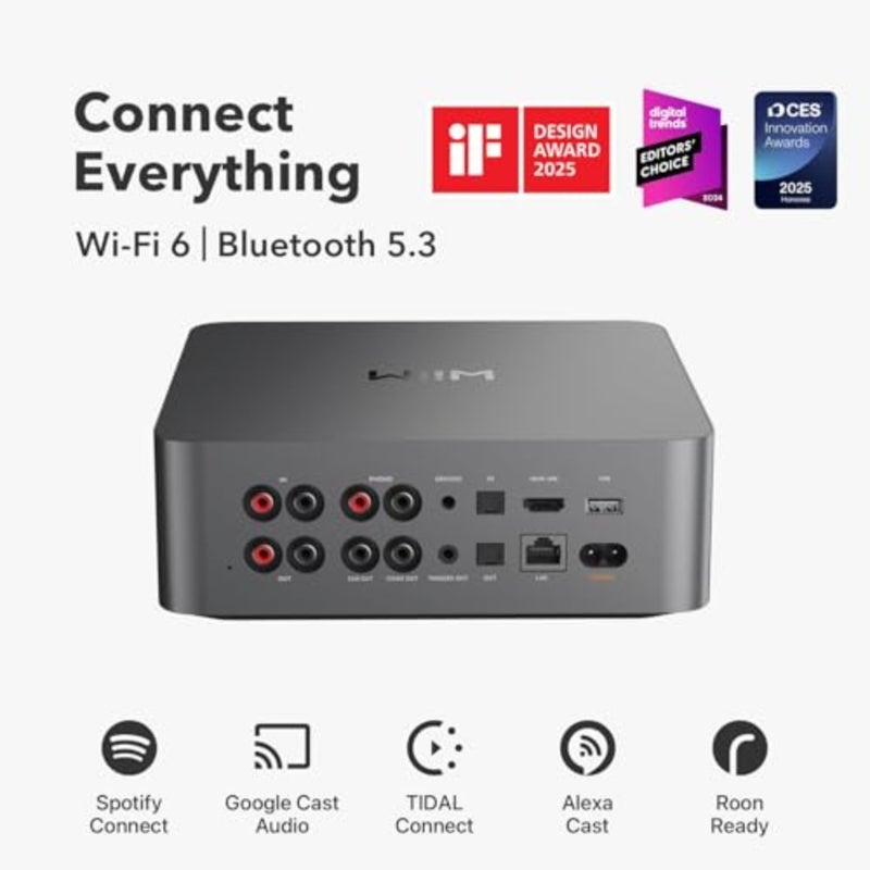 Ultra Music Streamer Digital Preamp for home audio setup, aluminum alloy body, Space Gray color, seamless multi-platform streaming and integrated phono input - Image 2