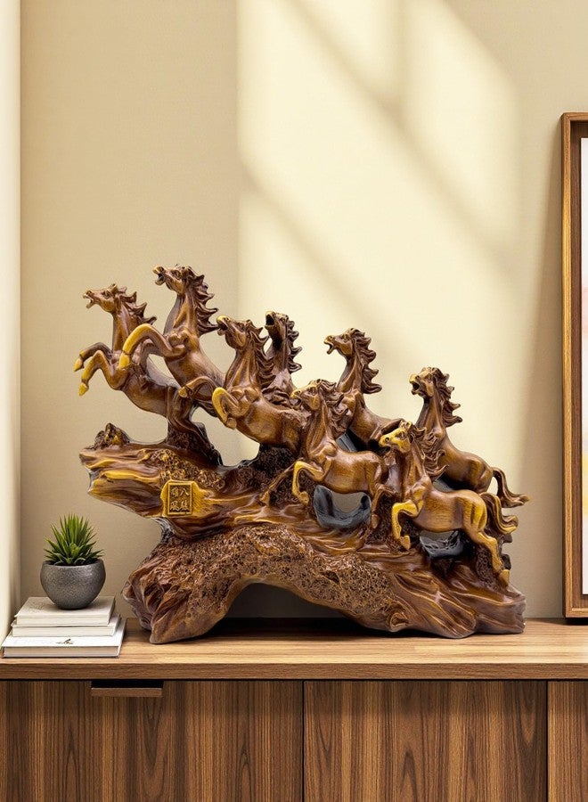 FUNSXBUG Chinese Feng Shui Horses Statue Sculpture - Resin Running Horse Figurines Home Office Decoration Tabletop Decor Ornaments for Wealth and Success Good Lucky Gifts - Image 2