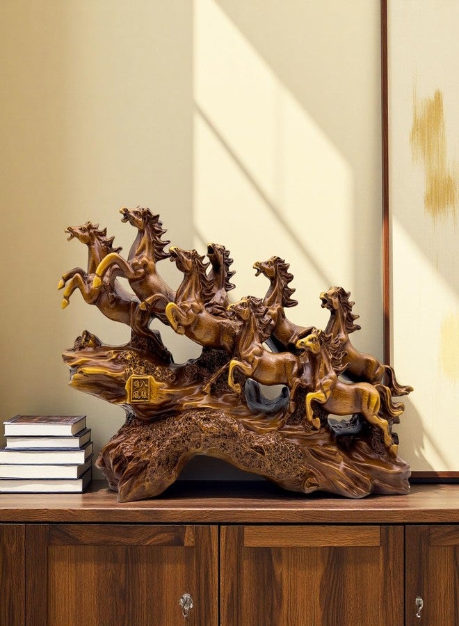 FUNSXBUG Chinese Feng Shui Horses Statue Sculpture - Resin Running Horse Figurines Home Office Decoration Tabletop Decor Ornaments for Wealth and Success Good Lucky Gifts - Image 4