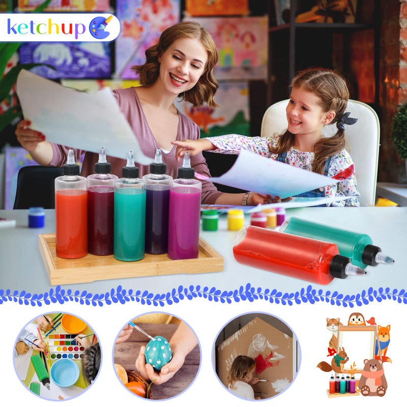 Yephets 22Pack 8oz Plastic Squeezing Bottles, Clear Oil Dispenser Dropper Bottle Applicator with Twist Top Cap and Leak-Proof Inner Gasket for Crafts, Art, Glue, Paint and More (8 OZ) - Image 5