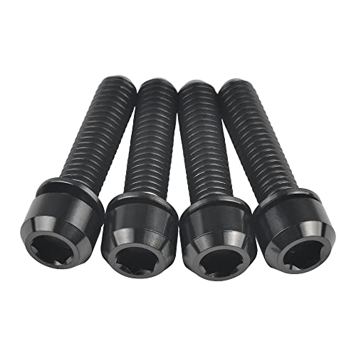 Wanyifa Titanium M6 x 25mm Allen Hex Bolts with Washers Screw for Bicycle V Brake Hub Fixed (Gold) - Image 3