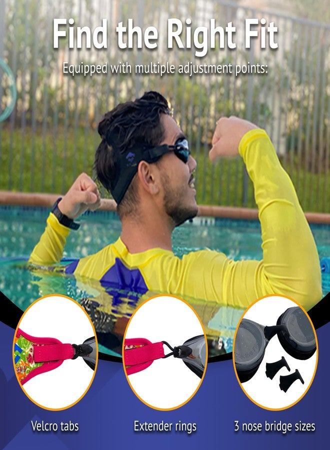 Frogglez Masterz Swim Goggles for Adults & Teens, Anti Fog Mirrored Goggles - Image 5
