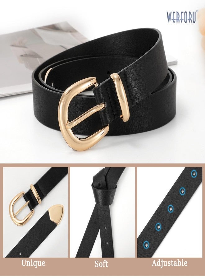 WERFORU Women Leather Belt for Jeans Pants Ladies Casual Waist Belt Fashion Belt with Gold Buckle - Image 5