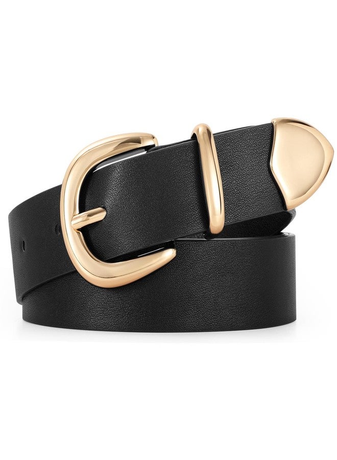 WERFORU Women Leather Belt for Jeans Pants Ladies Casual Waist Belt Fashion Belt with Gold Buckle - Image 1