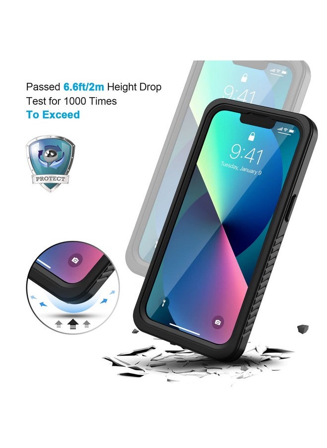 Lanhiem - Lanhiem for iPhone 13 Case, IP68 Waterproof Dustproof Shockproof Cases with Built-in Screen Protector, Full Body Sealed Protective Front and Back Cover for iPhone 13, 6.1 inch (Black) - Image 1