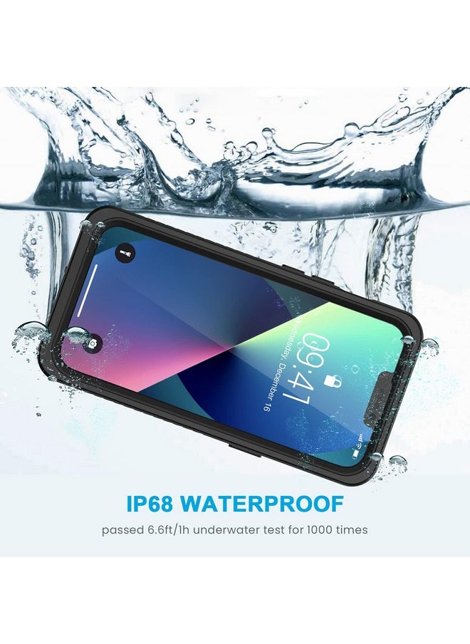 Lanhiem - Lanhiem for iPhone 13 Case, IP68 Waterproof Dustproof Shockproof Cases with Built-in Screen Protector, Full Body Sealed Protective Front and Back Cover for iPhone 13, 6.1 inch (Black) - Image 1