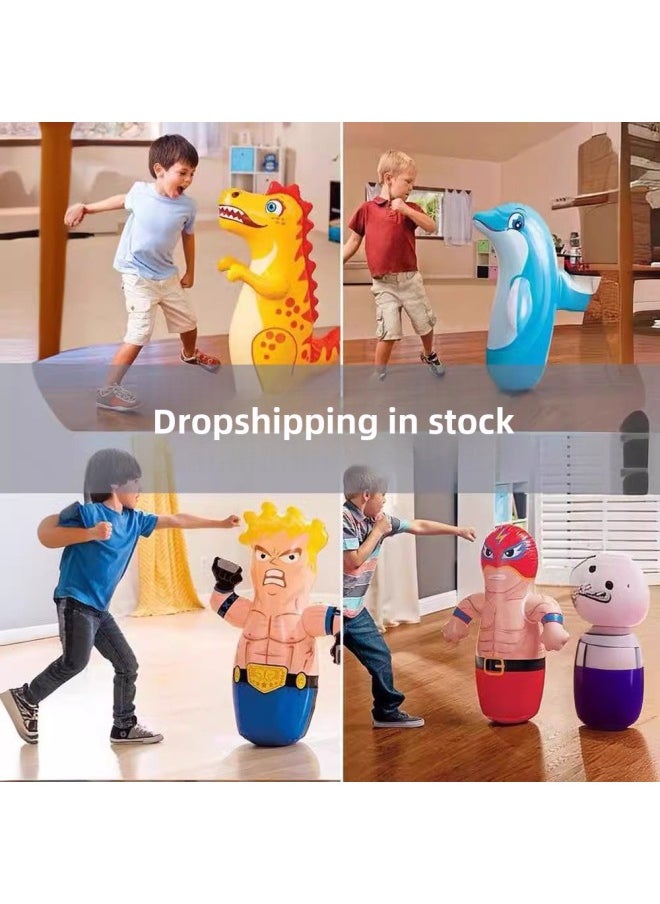A Generation Of Inflatable Tumbler Children 90cm Small Baby Toys Kindergarten Gift To Push The Stall Animals-Color:Thickened Blue Sea Leopard About 90cm-Specifications: Simple Pack (Repair Subsidy)  - Image 4
