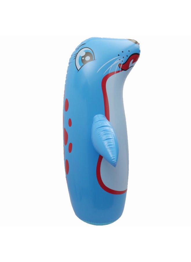 A Generation Of Inflatable Tumbler Children 90cm Small Baby Toys Kindergarten Gift To Push The Stall Animals-Color:Thickened Blue Sea Leopard About 90cm-Specifications: Simple Pack (Repair Subsidy)  - Image 1