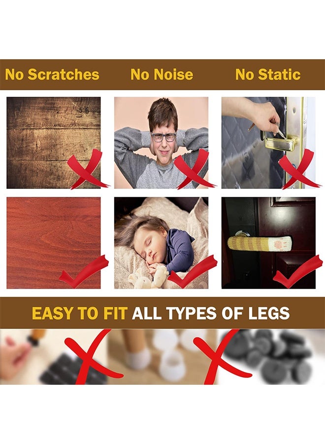 16 Pcs Cute Cat Paw Furniture Leg Protector Socks, Anti-Scratch Noise Reduction Chair Leg Covers for Hardwood Floors, Universal Fit Square and Round Legs, 4 Sets for Home and Office Use, Yellow Stripe - Image 5