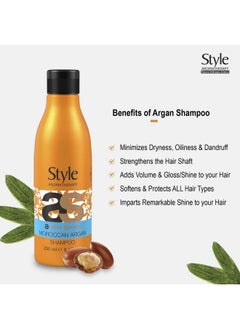 style aromatherapy Professional Moroccan Argan Oil Shampoo For Dry Dull & Frizzy Hair 250Ml  - Image 3