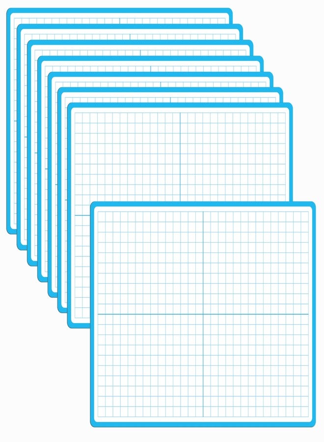 SpriteGru 8 Packs XY Axis Graph Dry Erase Board, Double Sided Dry Erase Board Writable and Erasable Math Learning White Board for Kids, Students, Classroom and Home (Each Measures 12” x 9”) - Image 1