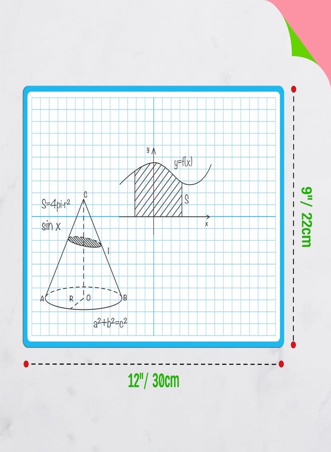SpriteGru 8 Packs XY Axis Graph Dry Erase Board, Double Sided Dry Erase Board Writable and Erasable Math Learning White Board for Kids, Students, Classroom and Home (Each Measures 12” x 9”) - Image 3