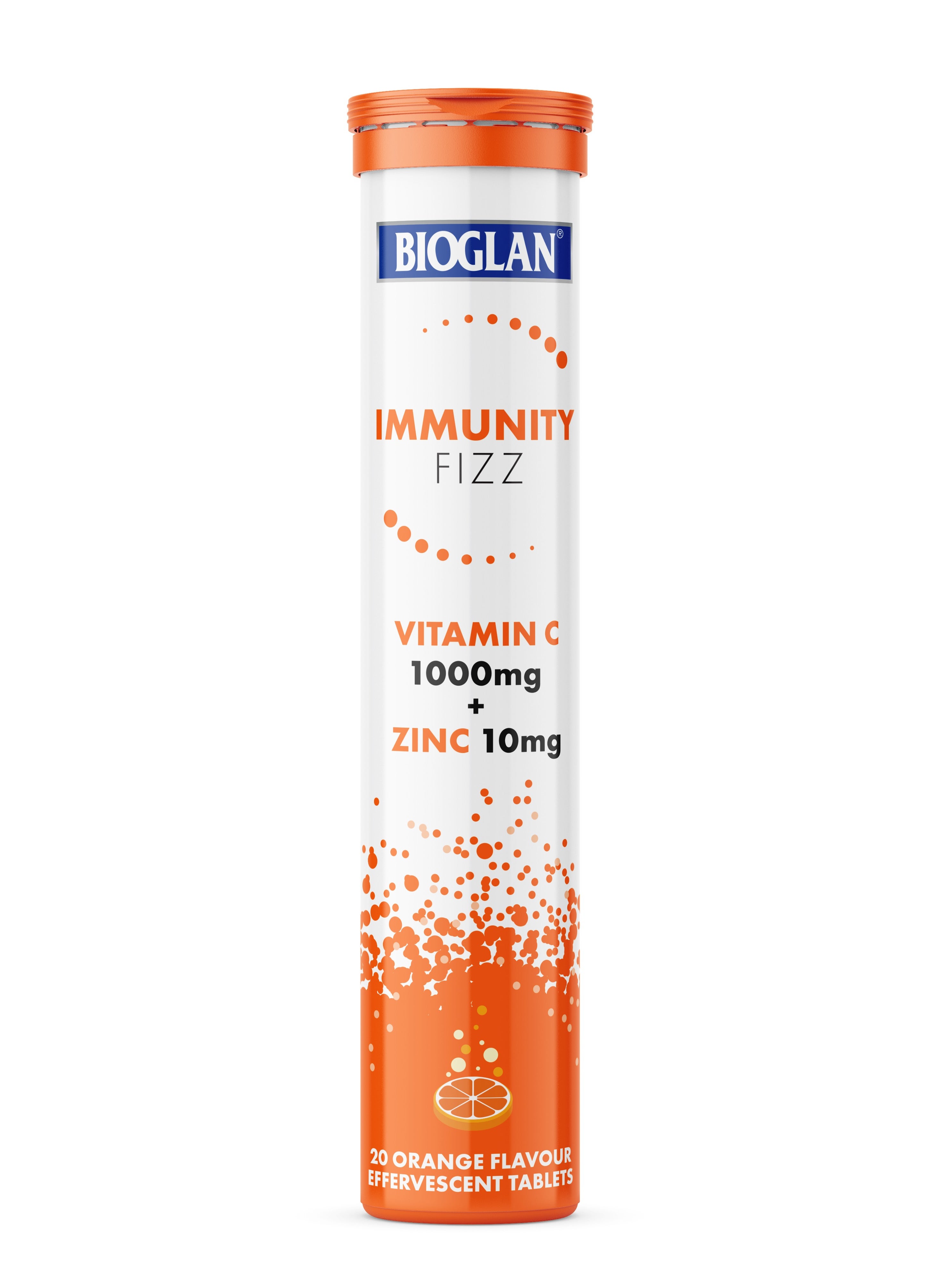 BIOGLAN Vitamin C Tablets Effervescent with Zinc Vitamin C 1000mg 20 Tablets 