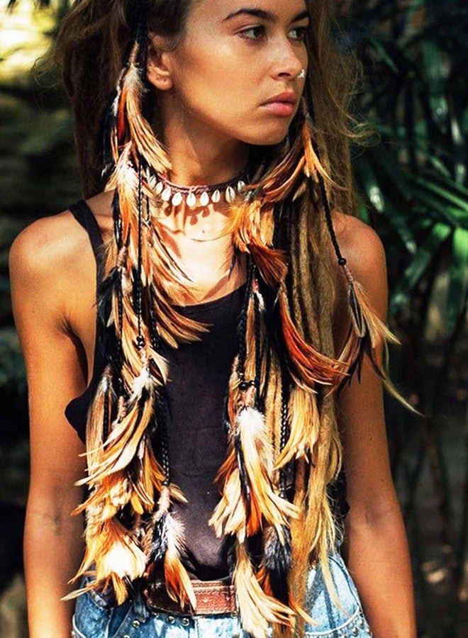 GORTIN Boho Feather Headband Hippie Headpiece Indian Headdress Gypsy Costume Hair Accessories for Women - Image 3