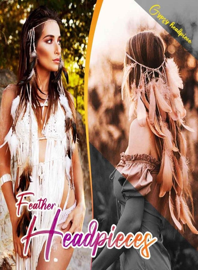 GORTIN Boho Feather Headband Hippie Headpiece Indian Headdress Gypsy Costume Hair Accessories for Women - Image 5