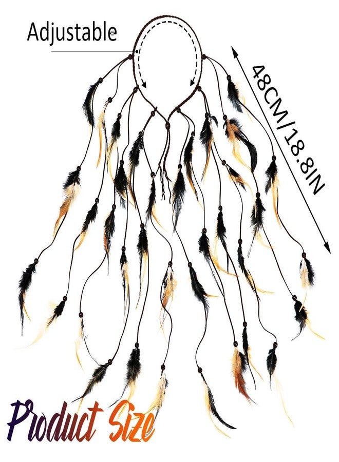 GORTIN Boho Feather Headband Hippie Headpiece Indian Headdress Gypsy Costume Hair Accessories for Women - Image 4