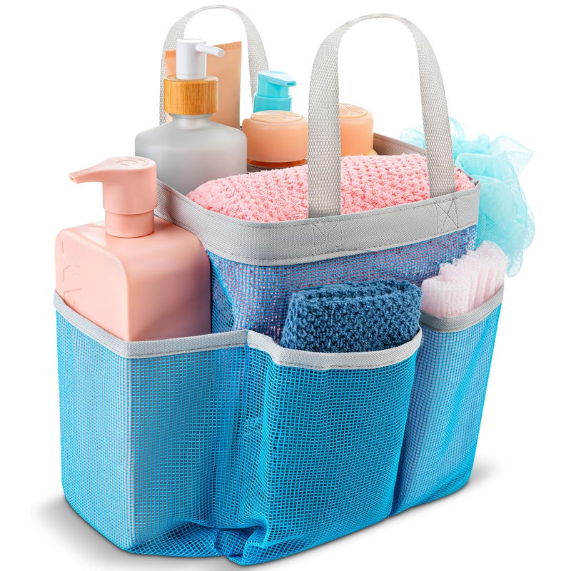 Handy Laundry Mesh Shower Caddy Bag - Easily Carry and Organize College Dorm  Bathroom Toiletry Essentials while Taking a Shower. (Grey) - Image 1